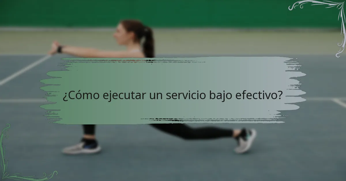 ¿Cómo ejecutar un servicio bajo efectivo?