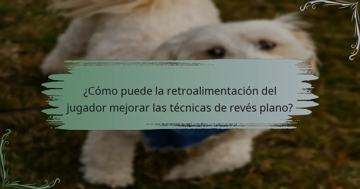 ¿Cómo puede la retroalimentación del jugador mejorar las técnicas de revés plano?