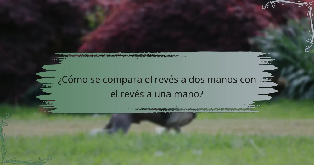 ¿Cómo se compara el revés a dos manos con el revés a una mano?
