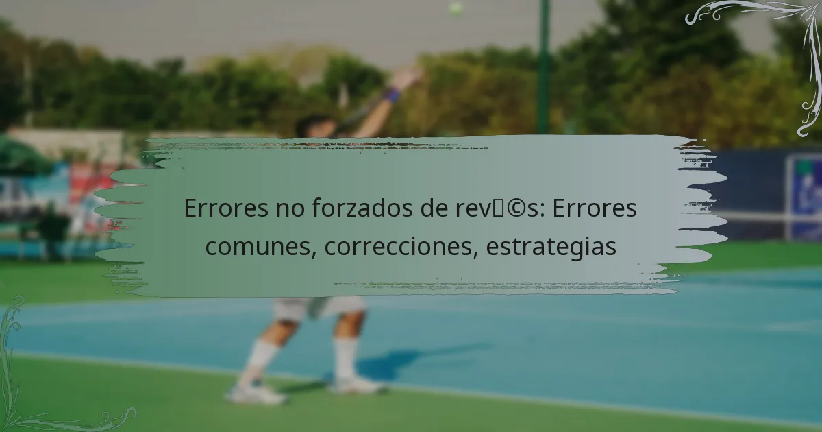 Errores no forzados de revés: Errores comunes, correcciones, estrategias