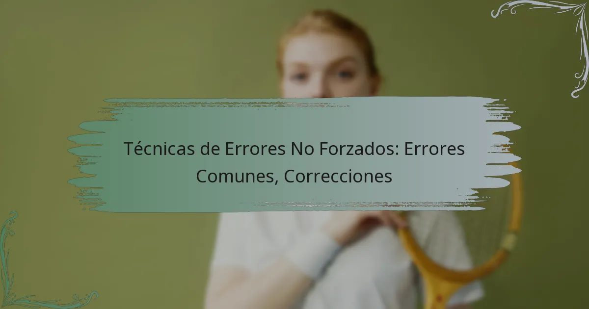 Técnicas de Errores No Forzados: Errores Comunes, Correcciones