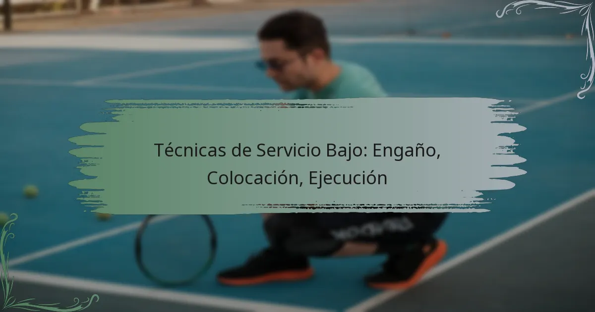 Técnicas de Servicio Bajo: Engaño, Colocación, Ejecución
