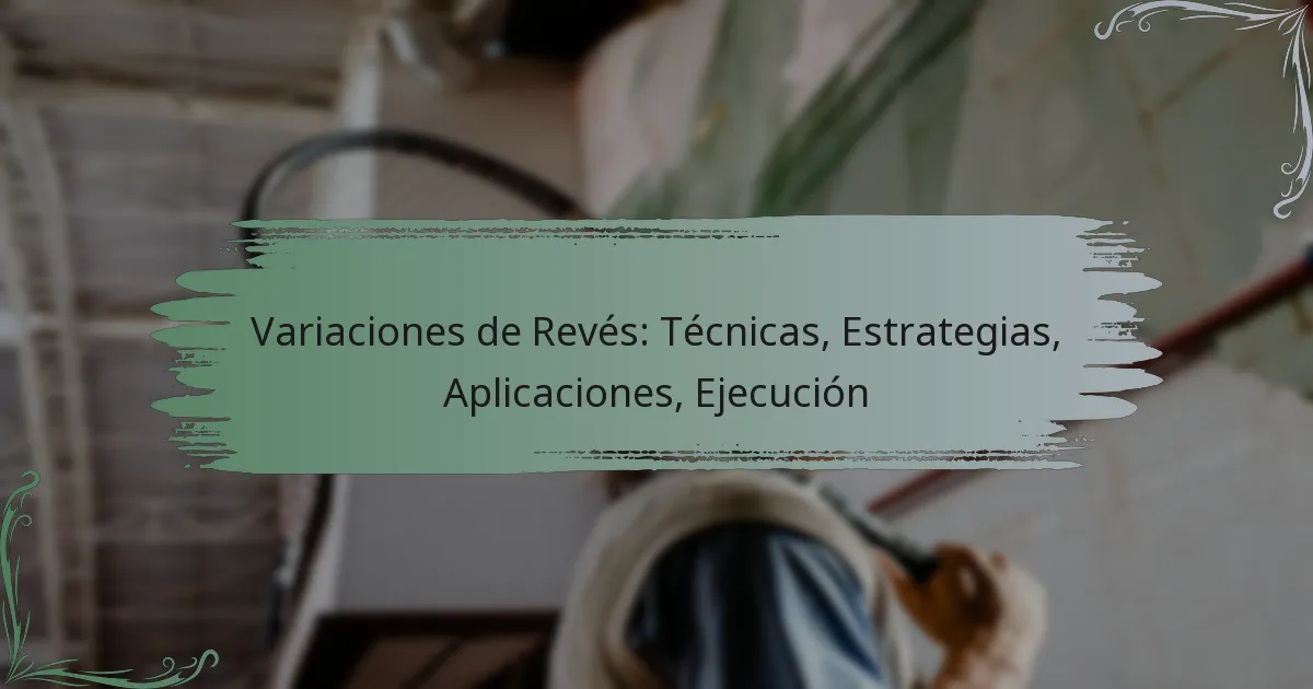Variaciones de Revés: Técnicas, Estrategias, Aplicaciones, Ejecución