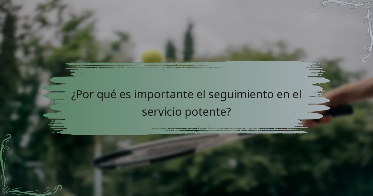 ¿Por qué es importante el seguimiento en el servicio potente?